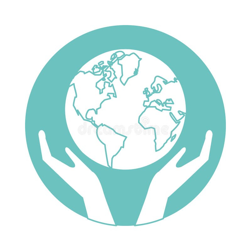 Hands with world planet earth royalty free illustration