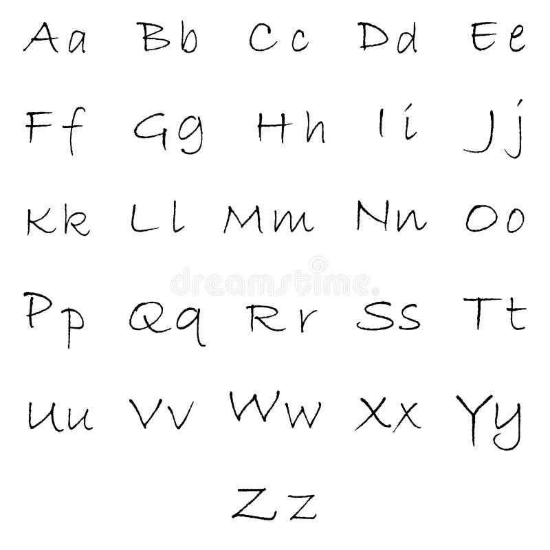 Handschrift. Einfaches Alphabet-Symbol. Minimale Buchstabenform. Vektor-Schreibsymbol. stock abbildung