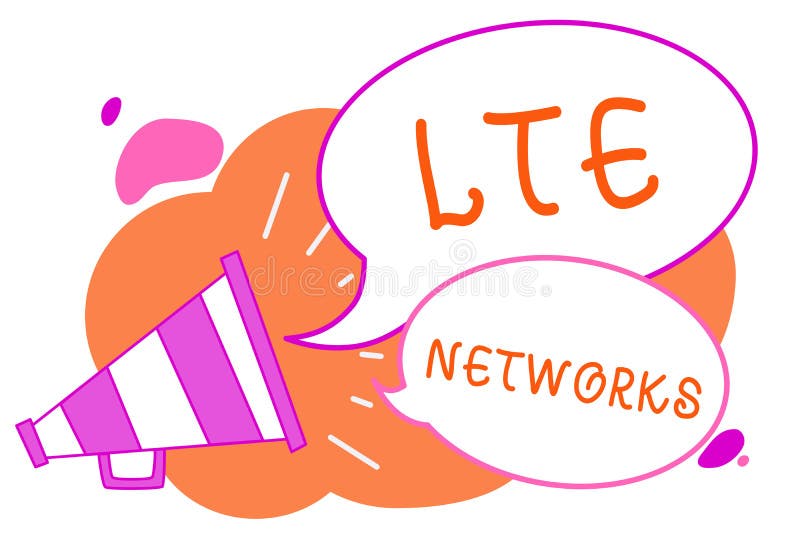 Handschriftstext, der Lte-Netze schreibt Konzept, welches die schnellste Network Connection verfügbar für drahtloses Kommunikatio lizenzfreie abbildung