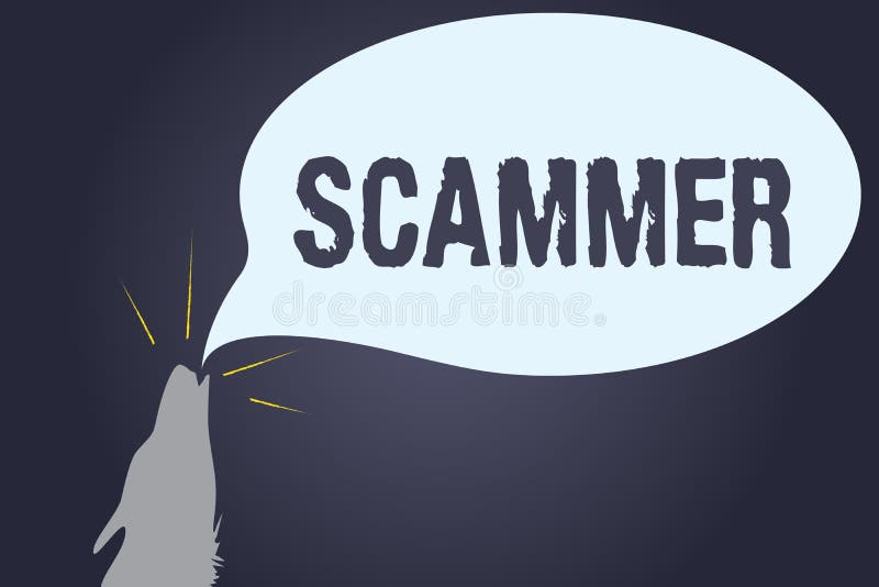 Handschrifttekst Scammer Concept die iemand betekenen wie geld door de tonende Dief van de Misdaadfraude te bedriegen maakt stock illustratie Handschrifttekst Scammer Concept die iemand betekenen wie geld door de tonende Dief van de Misdaadfraude te bedriegen maakt stock illustratie