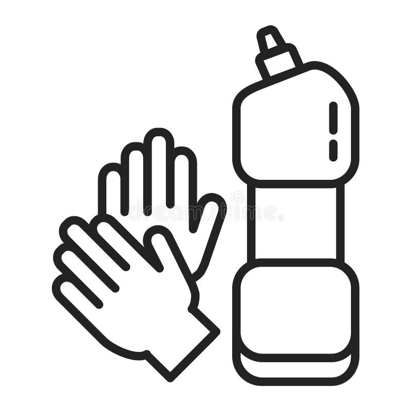 Handschuhe Und Schwarzes Symbol Fur Die Waschmittellinie Reinigungsservice Umriss Piktogramm Fur Webseiten Mobile App Promo Vektor Abbildung Illustration Von Promo Umriss