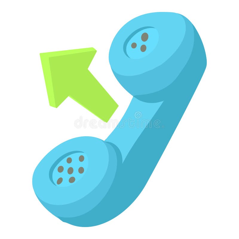Handset outgoing call icon. Cartoon illustration of handset outgoing call vector icon for web. Outgoing call vectors