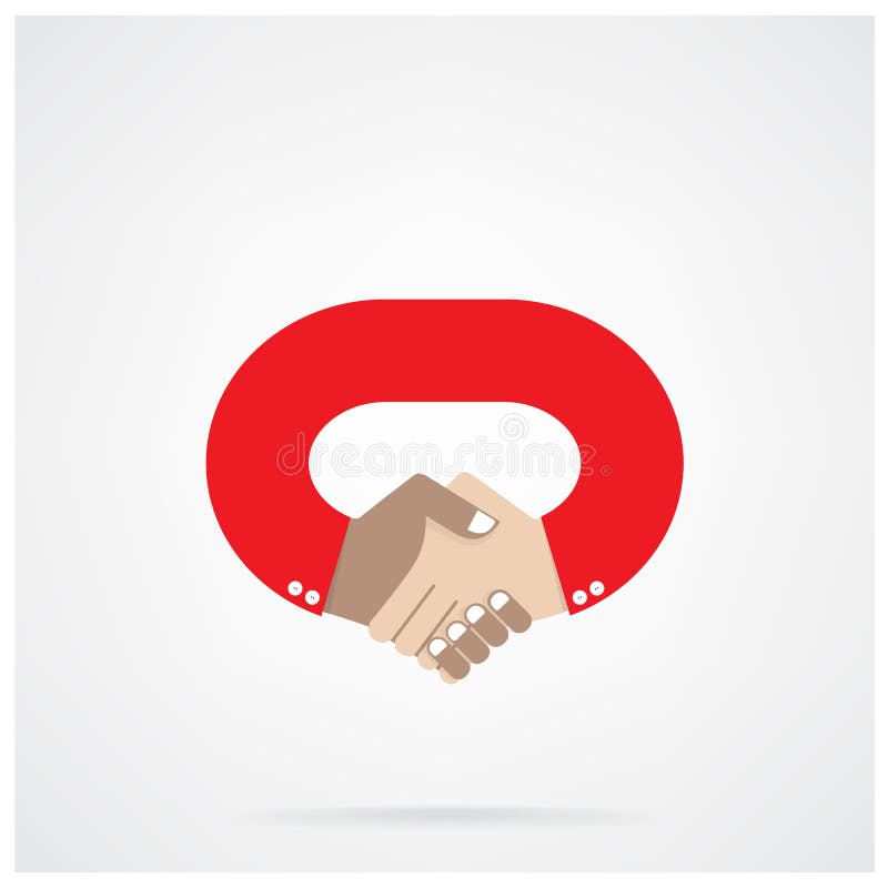 Handshake abstract design symbol stock illustration