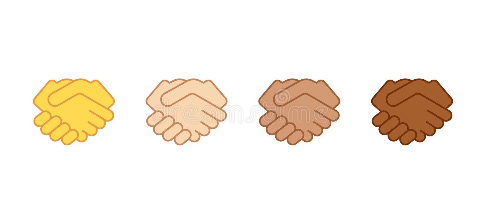 3d hands business handshake emoji on white background. Partnership