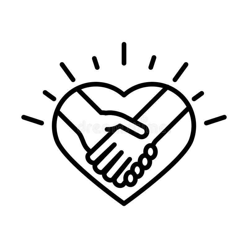Handshake in Heart Love Human Rights Day, Line Icon Design Stock Vector -  Illustration of freedom, linear: 194905017