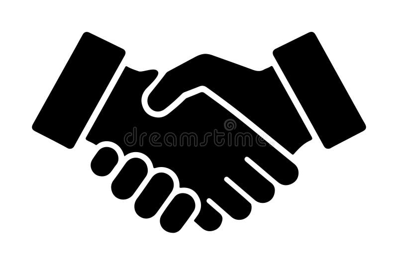 Handshake icon Silhouette vector art illustration on a white background vector illustration