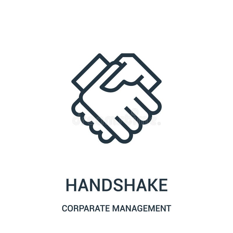 handshake icon vector from corparate management collection. Thin line handshake outline icon vector illustration. Linear symbol royalty free illustration handshake icon vector from corparate management collection. Thin line handshake outline icon vector illustration. Linear symbol royalty free illustration