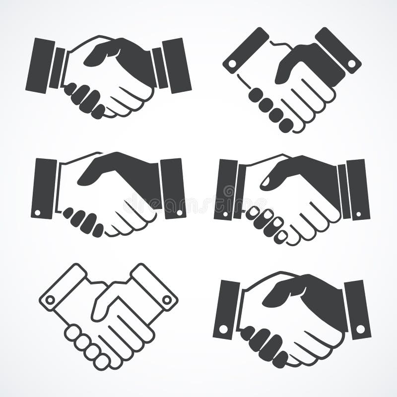 Handshake icons. Business and finance concept stock illustration