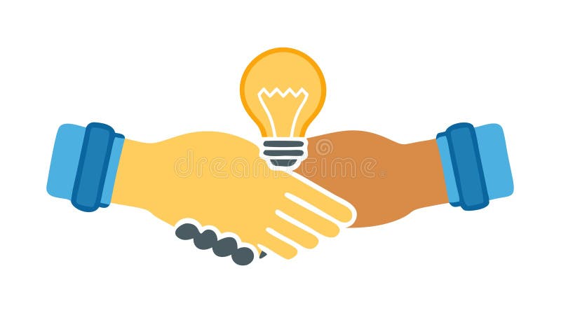 Handshake Idea Icon Vector for Business and Collaboration, vector design Generative AI royalty free illustration