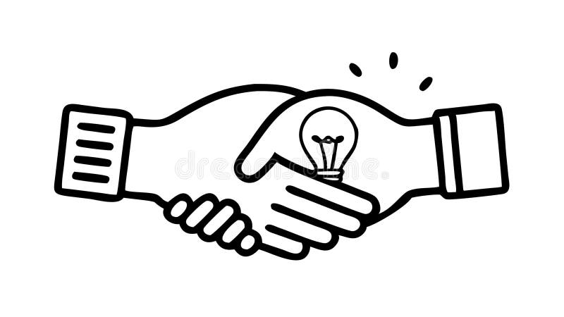Handshake Idea Icon Vector for Partnership and Innovation, vector design Generative AI stock illustration