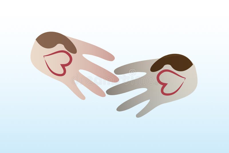 Handshake love people logo vector image template vector illustration