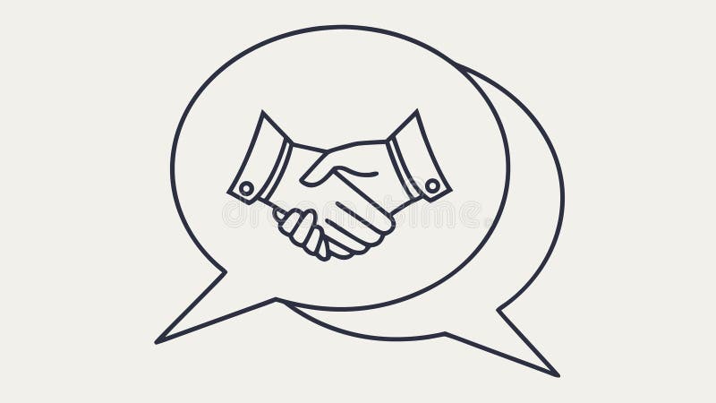 Handshake in speech bubble symbolizing agreement