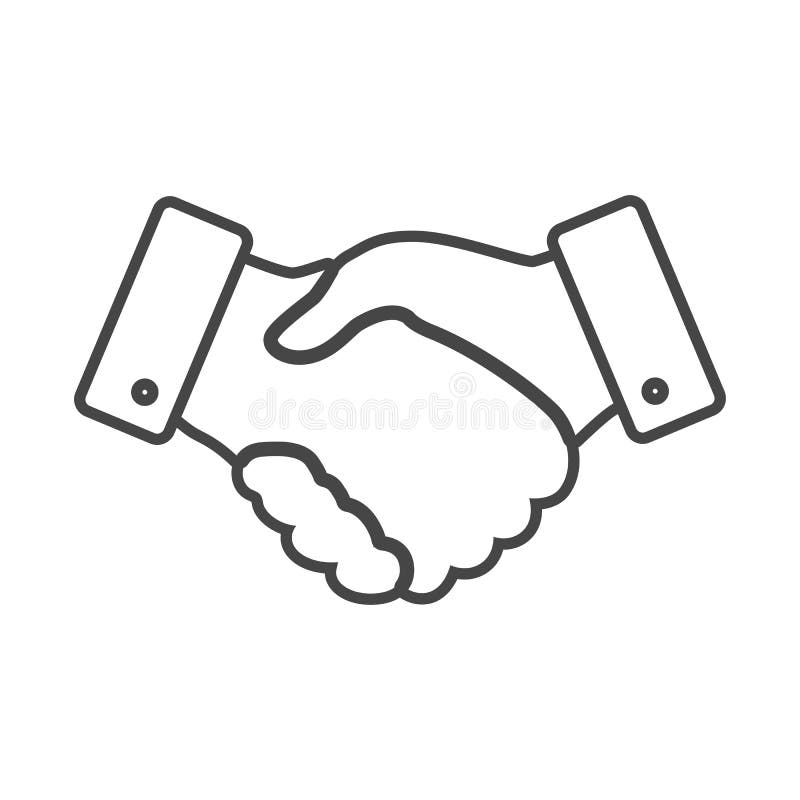 Handshake Gesture Linear Icon. Thin Line Illustration. Shaking