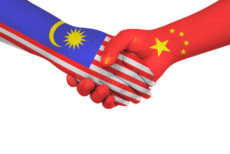 Handskakning mellan Kina och Malaysia arkivbilder Handskakning mellan Kina och Malaysia arkivbilder