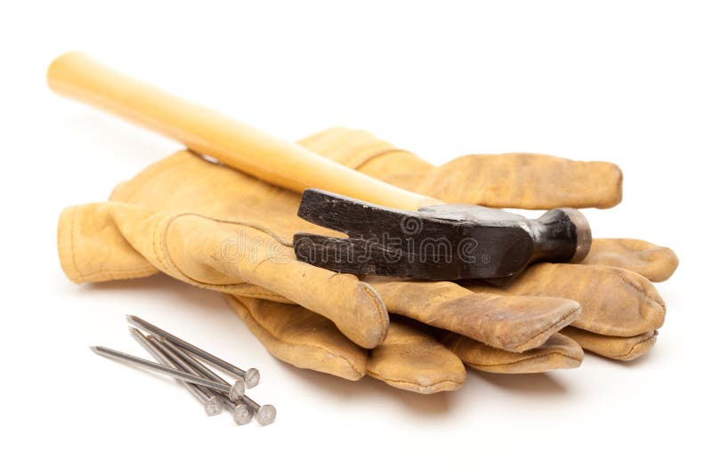 handskehammaren spikar arkivbild handskehammaren spikar arkivbild
