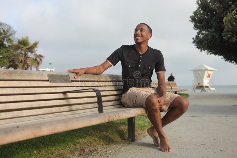 Handsome African American man outdoors stock images Handsome African American man outdoors stock images