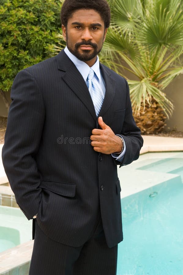 Handsome African-American man in suit stock photography