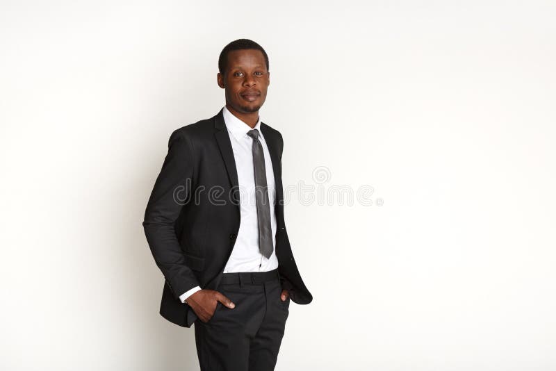 Handsome african business man posing isolated stock image Handsome african business man posing isolated stock image