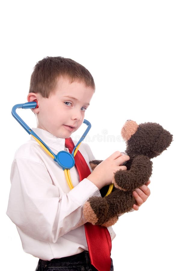 Handsome attractive young boy dressed as a Doctor- royalty free stock images Handsome attractive young boy dressed as a Doctor- royalty free stock images