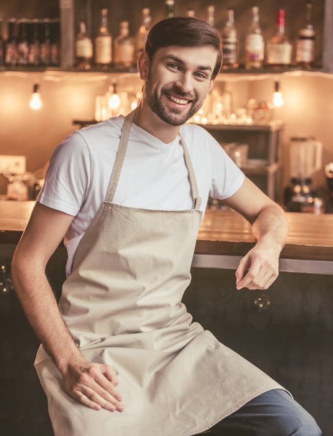 Handsome barista working stock photo. Image of adult 85638702