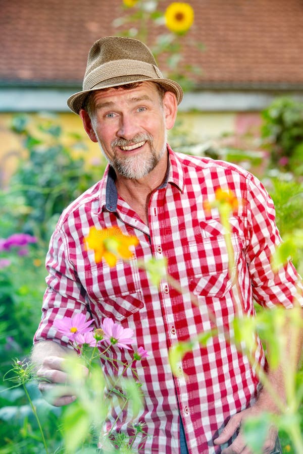 Handsome Bavarian Man in His 50s Standing in the Garden Stock Image ...