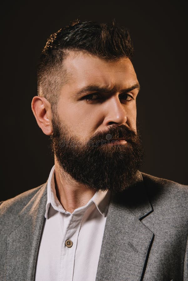 Handsome Beard Businessman Thinking Isolated Stock Image - Image of ...