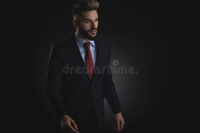 Handsome Businessman In Awe Looks To Side Stock Image - Image of ...