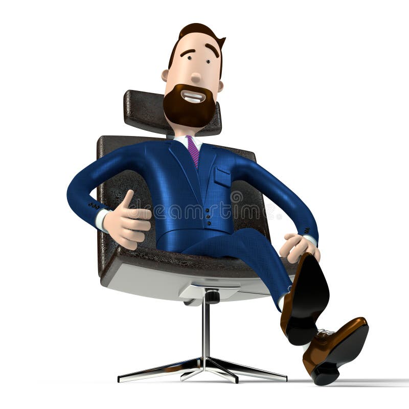 Handsome Cartoon Businessman Sitting in Office Chair - 3D Illustration Stock Illustration - Illustration of male, financial: 234486823 Handsome Cartoon Businessman Sitting in Office Chair - 3D Illustration Stock Illustration - Illustration of male, financial: 234486823