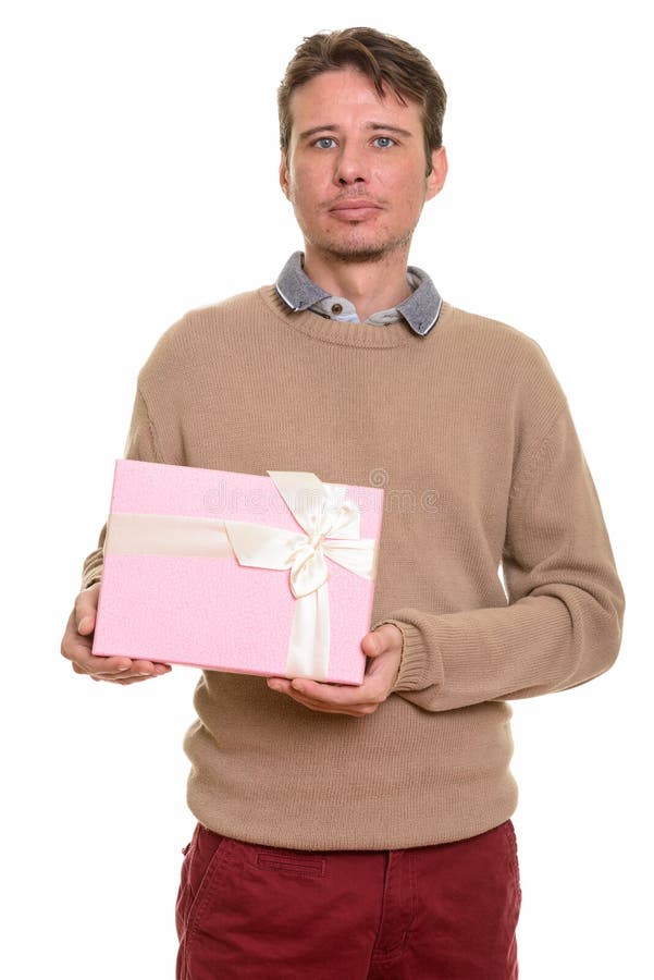 Handsome Caucasian Man Holding T Box Ready For Valentine`s Da Stock Image Image Of Person