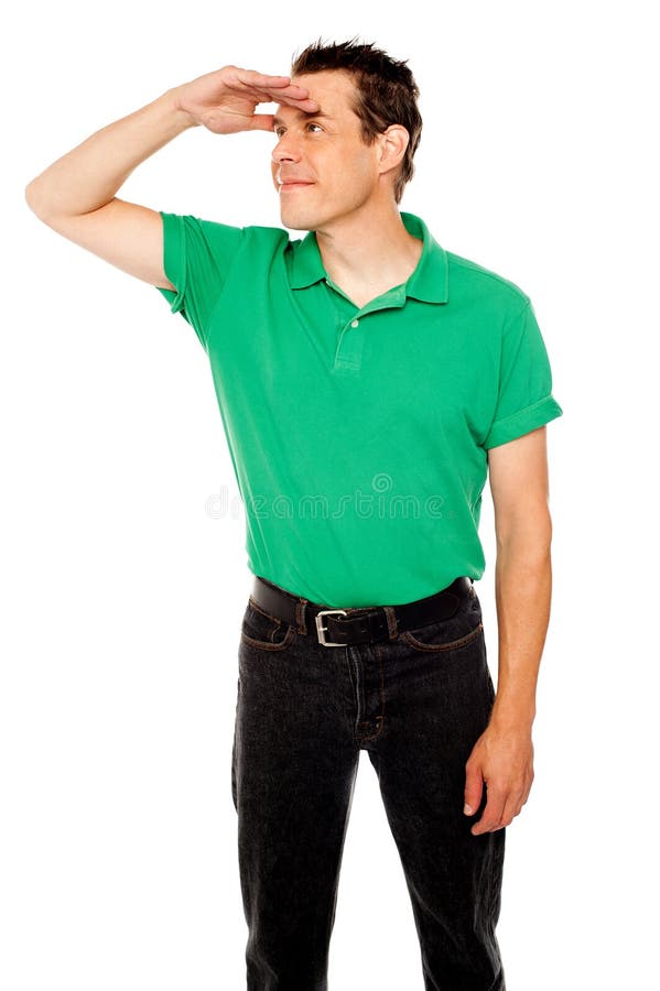 Handsome Cool Guy Looking Far Away Stock Photo Image of isolated