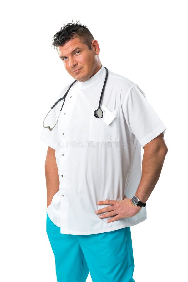 Handsome Doctor In Work Clothing Stock Image Image of attractive, doctors 38515921