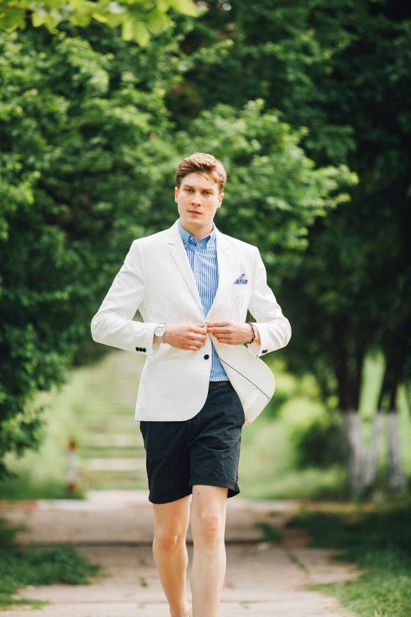 Handsome Elegant Man Walking Stock Photo - Image of shirt, summer: 56600968