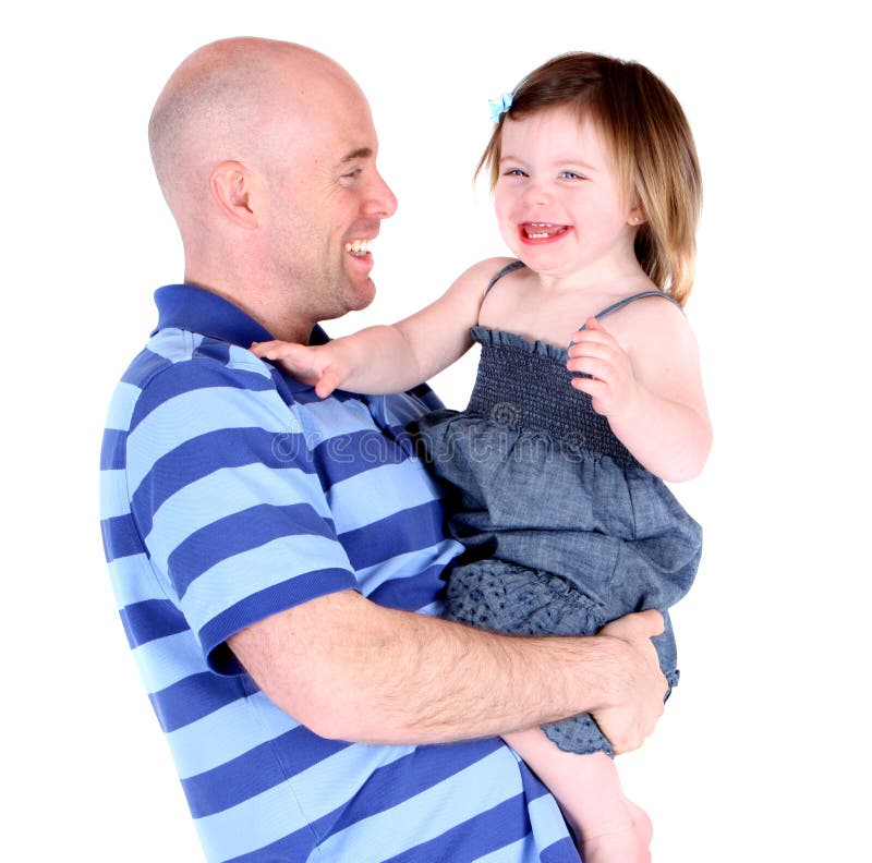 Handsome father sharing a laugh with toddler child