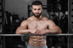 Handsome Fitness Model Train In The Gym Gain Muscle Stock Photo Image 