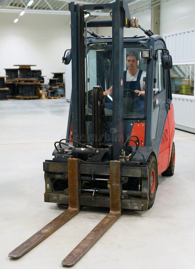 Handsome Forklift Operator. Stock Image Image of mechanic, factory