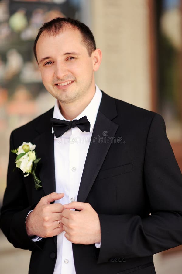 Handsome Groom at Wedding Coat Stock Photo - Image of ceremony, light ...