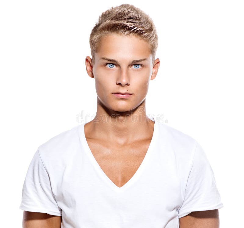 Handsome guy in white t-shirt