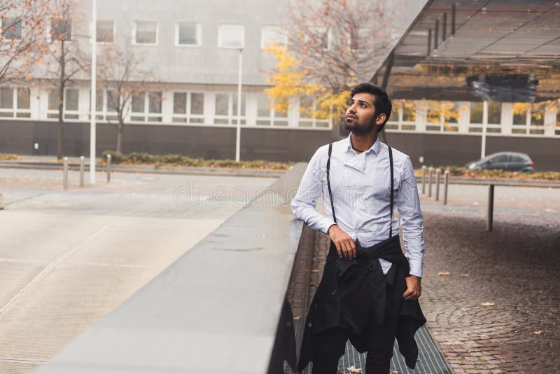 Handsome Indian Man Posing in an Urban Context Stock Image - Image of ...