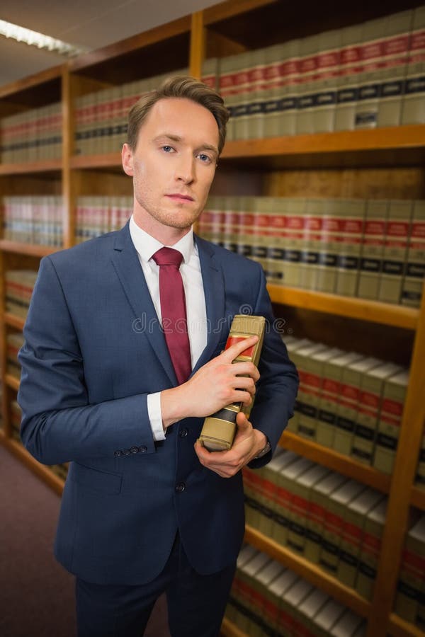 Handsome Lawyer in the Law Library Stock Image Image of shelf