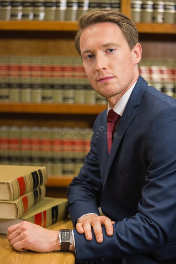 Handsome Lawyer in the Law Library Stock Image Image of higher, adult