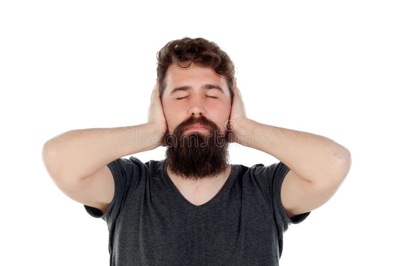Handsome with Long Beard Covering Ears Stock Photo Image of fresh