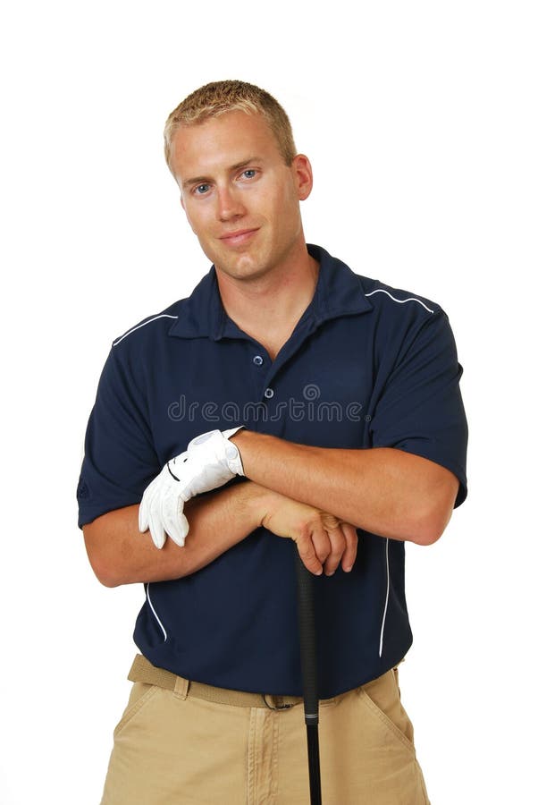 Handsome male golfer