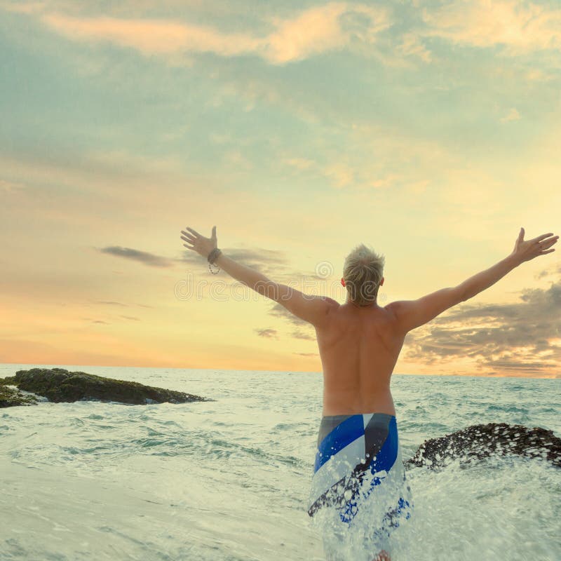 Handsome Man On Beach Stock Image Image Of Muscular 88919539