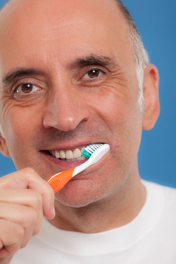 Handsome Man Brushing His Teeth Stock Image Image of mouth, oral