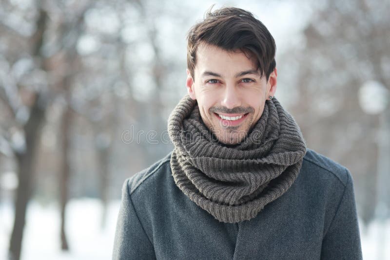 Handsome man in coat stock photo. Image of cute, brutal - 85867126