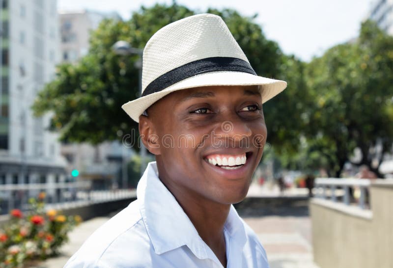 Handsome Man from Cuba with Straw Stock Image - Image of male, laughing: