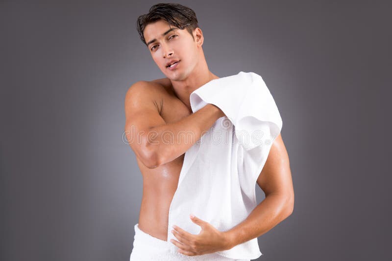 The Handsome Man after Morning Shower Stock Photo Image of adult