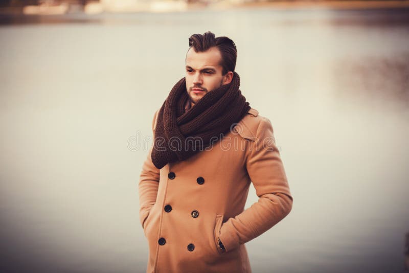 Young Handsome Man Coat Portrait Fashionable Well Dressed Man Posing Stock  Photo by ©MoreThanProduction 191078626