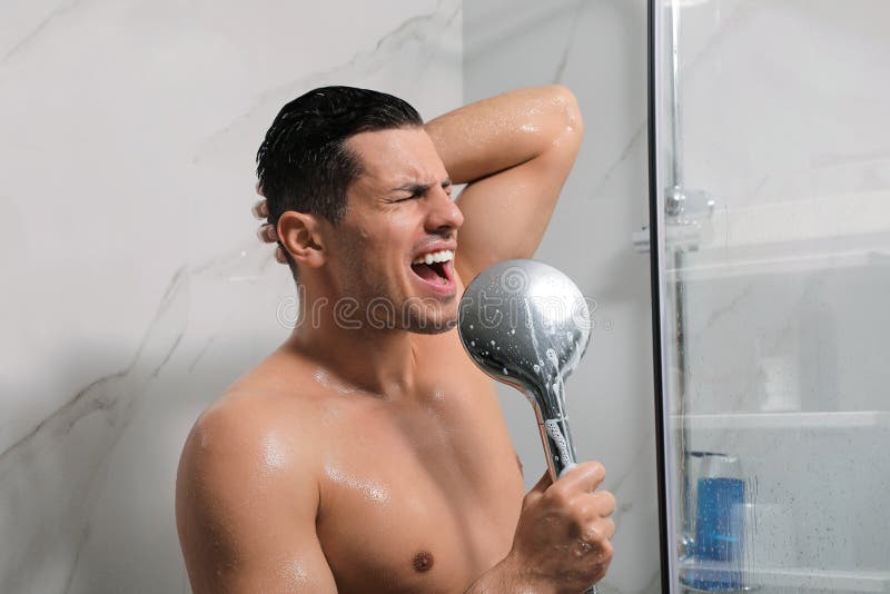 Facial man protein showering