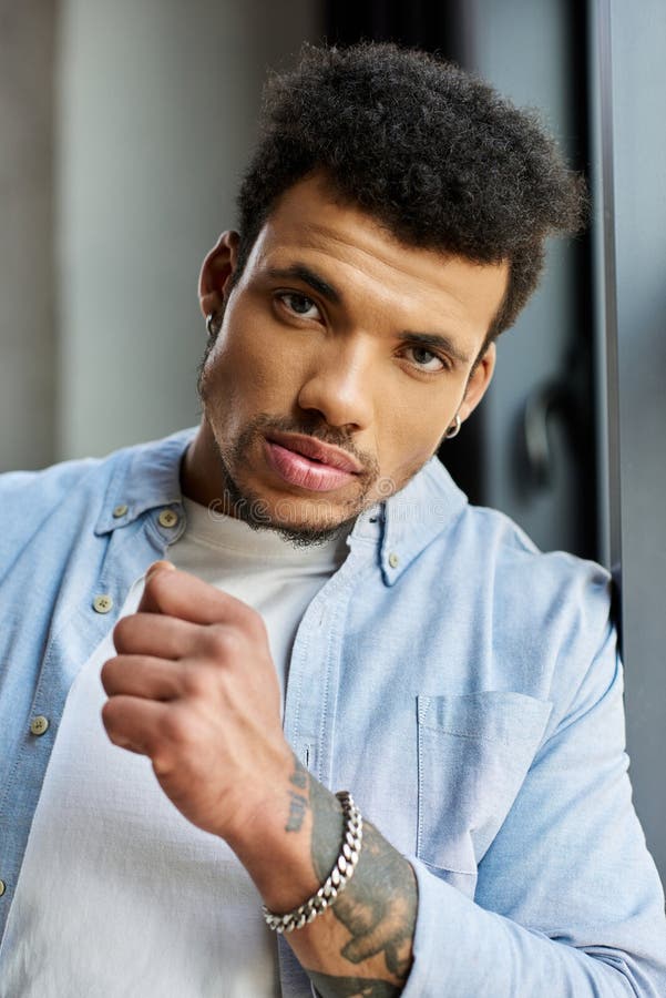 Handsome man with stylish posture in stock photos